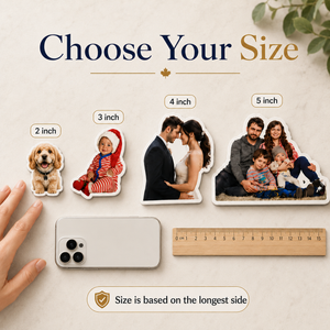 Premium 30 mil custom die-cut magnet on fridge