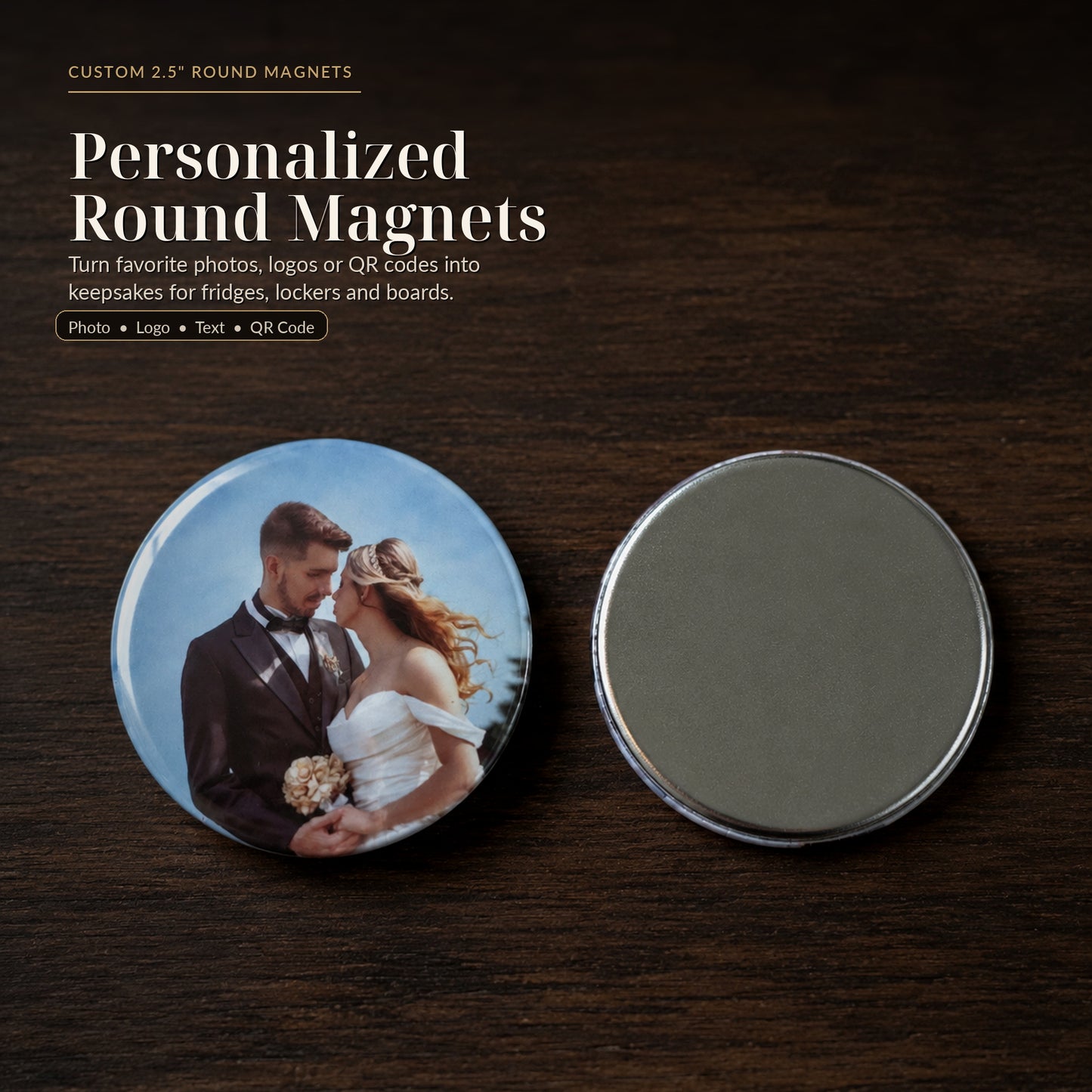 Custom Round Photo Magnets Canada | 2.5 Inch Personalized Fridge Magnets