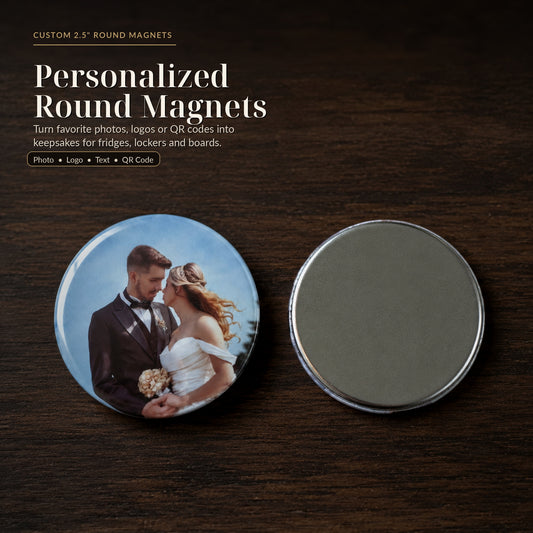 Custom Round Photo Magnets Canada | 2.5 Inch Personalized Fridge Magnets