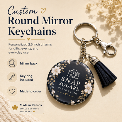 Custom Mirror Keychains Canada | Personalized Photo Mirror Charms