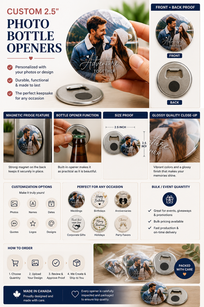 Custom Magnetic Bottle Openers Canada | Personalized 2.5 Inch Bottle Openers