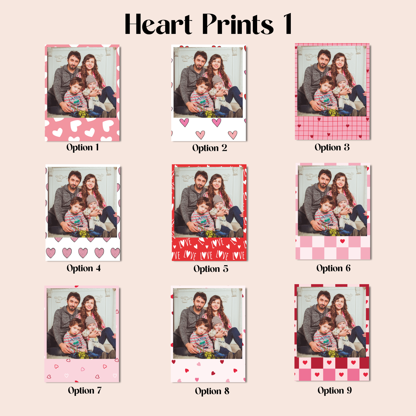 Romantic custom photo magnet with heart design