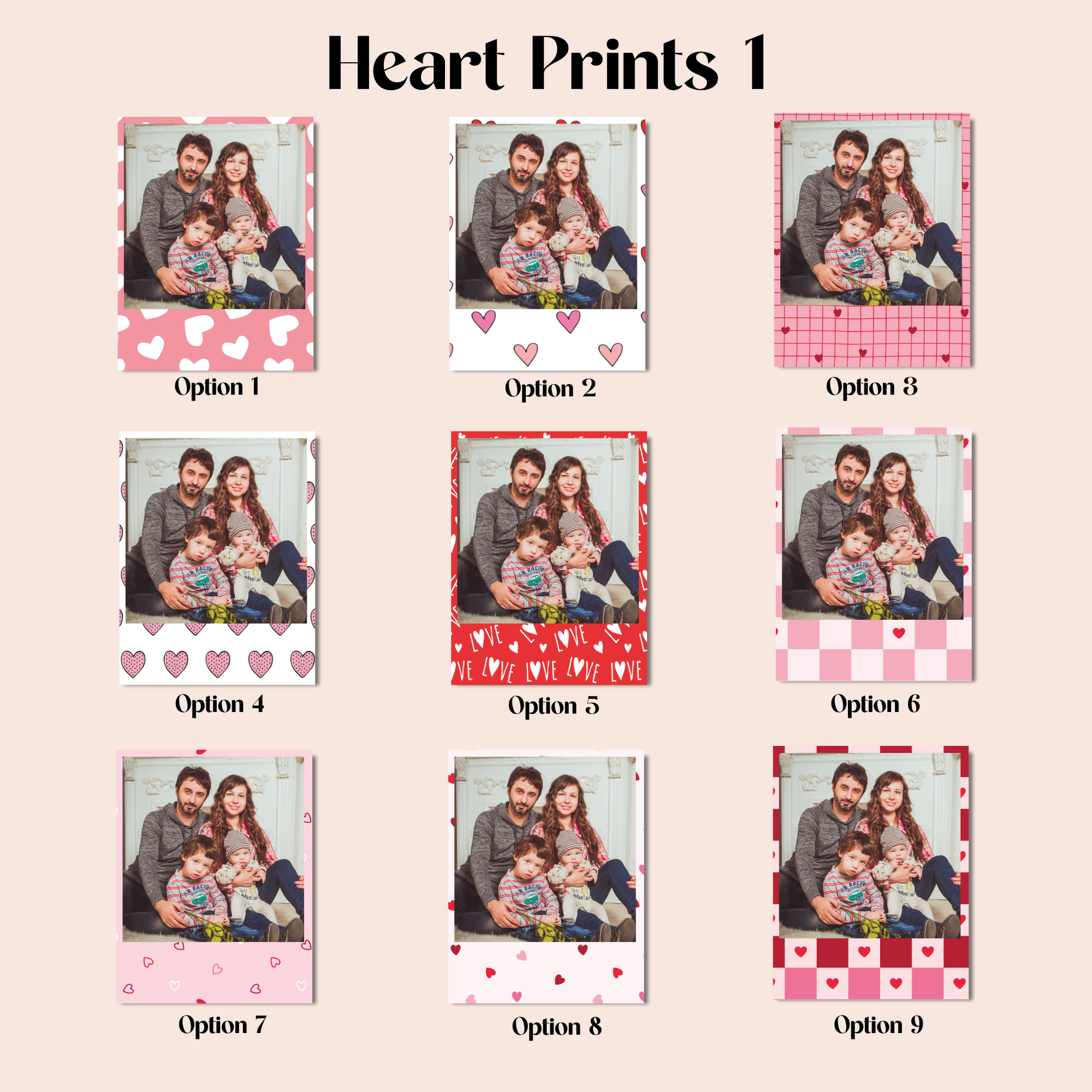 Romantic custom photo magnet with heart design