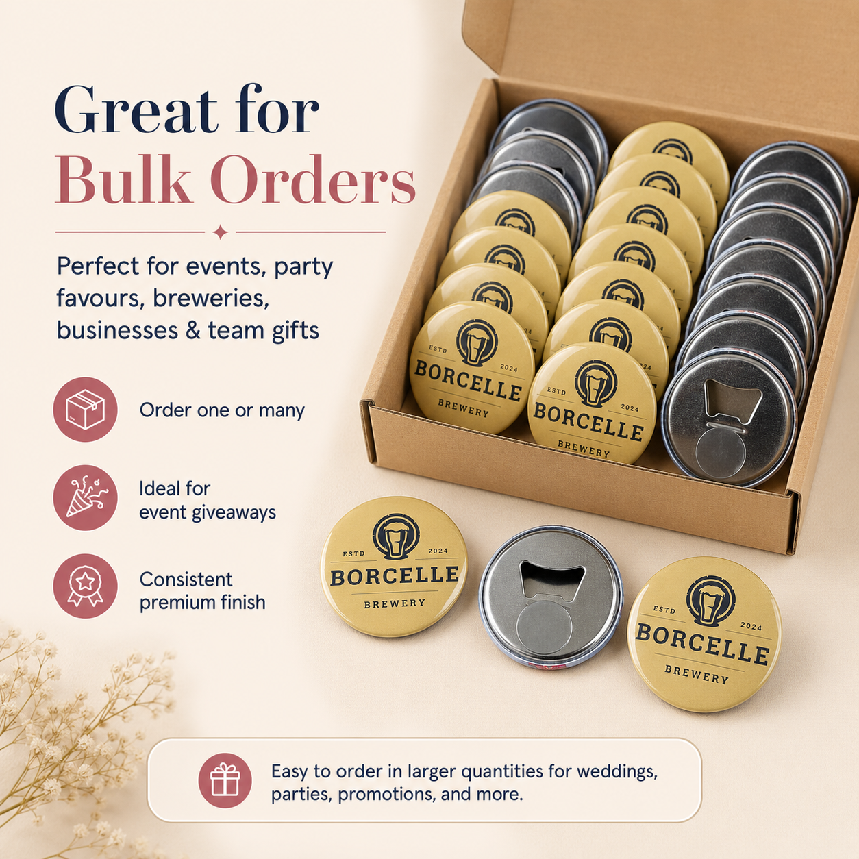 Custom Magnetic Bottle Openers Canada | Personalized 2.5 Inch Bottle Openers