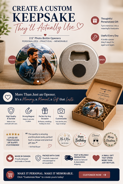 Custom Magnetic Bottle Openers Canada | Personalized 2.5 Inch Bottle Openers
