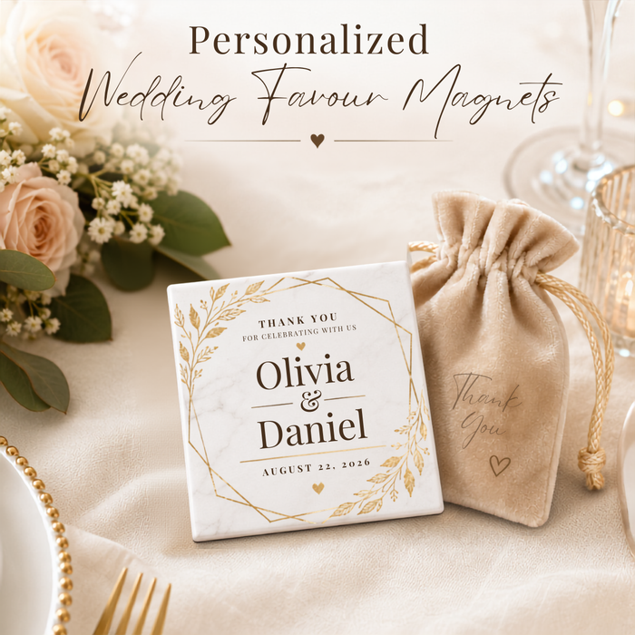 Personalized Wedding Favour Magnets | Custom 2x2 Photo Magnets