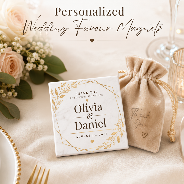 Personalized Wedding Favour Magnets | Custom 2x2 Photo Magnets