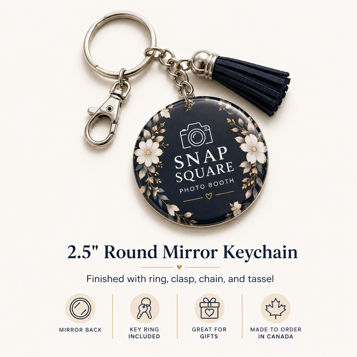 Custom Mirror Keychains Canada | Personalized Photo Mirror Charms