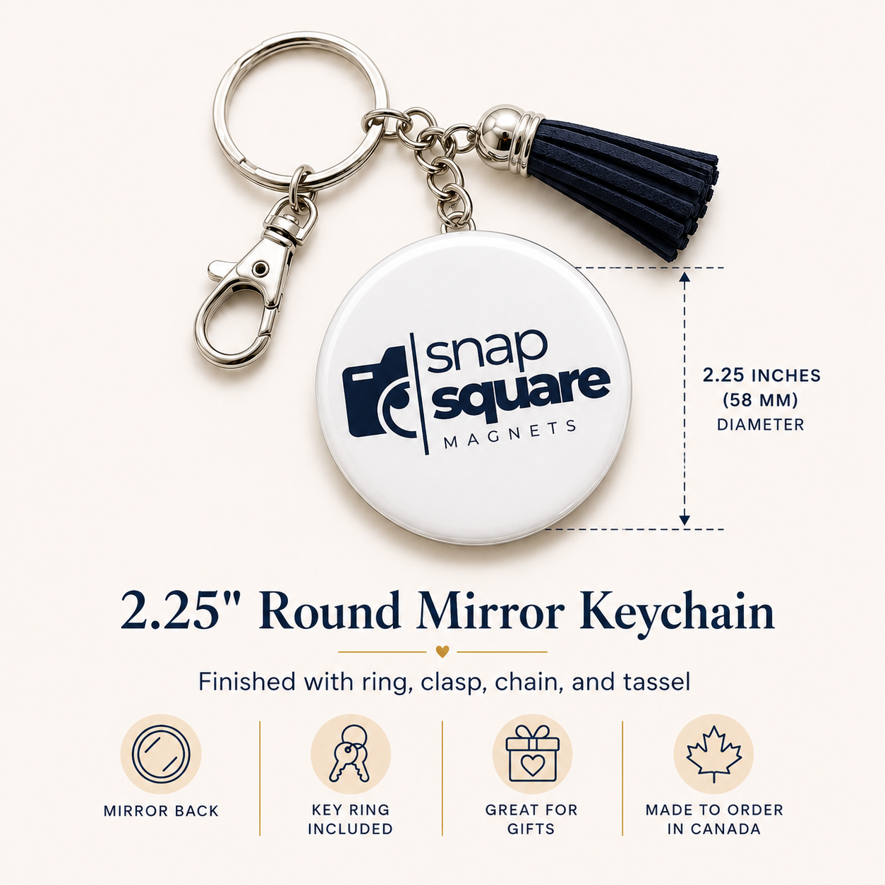 Custom Mirror Keychains Canada | Personalized Photo Mirror Charms