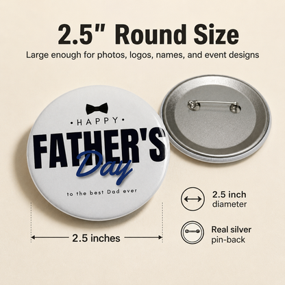 Custom Pin Buttons Canada | Personalized 2.5 Inch Photo Pins