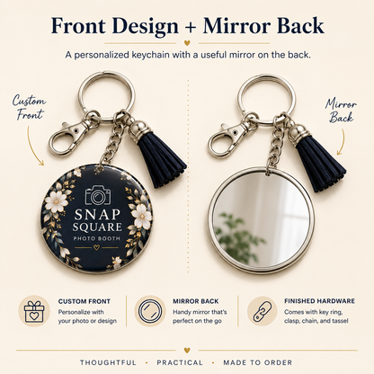 Custom Mirror Keychains Canada | Personalized Photo Mirror Charms