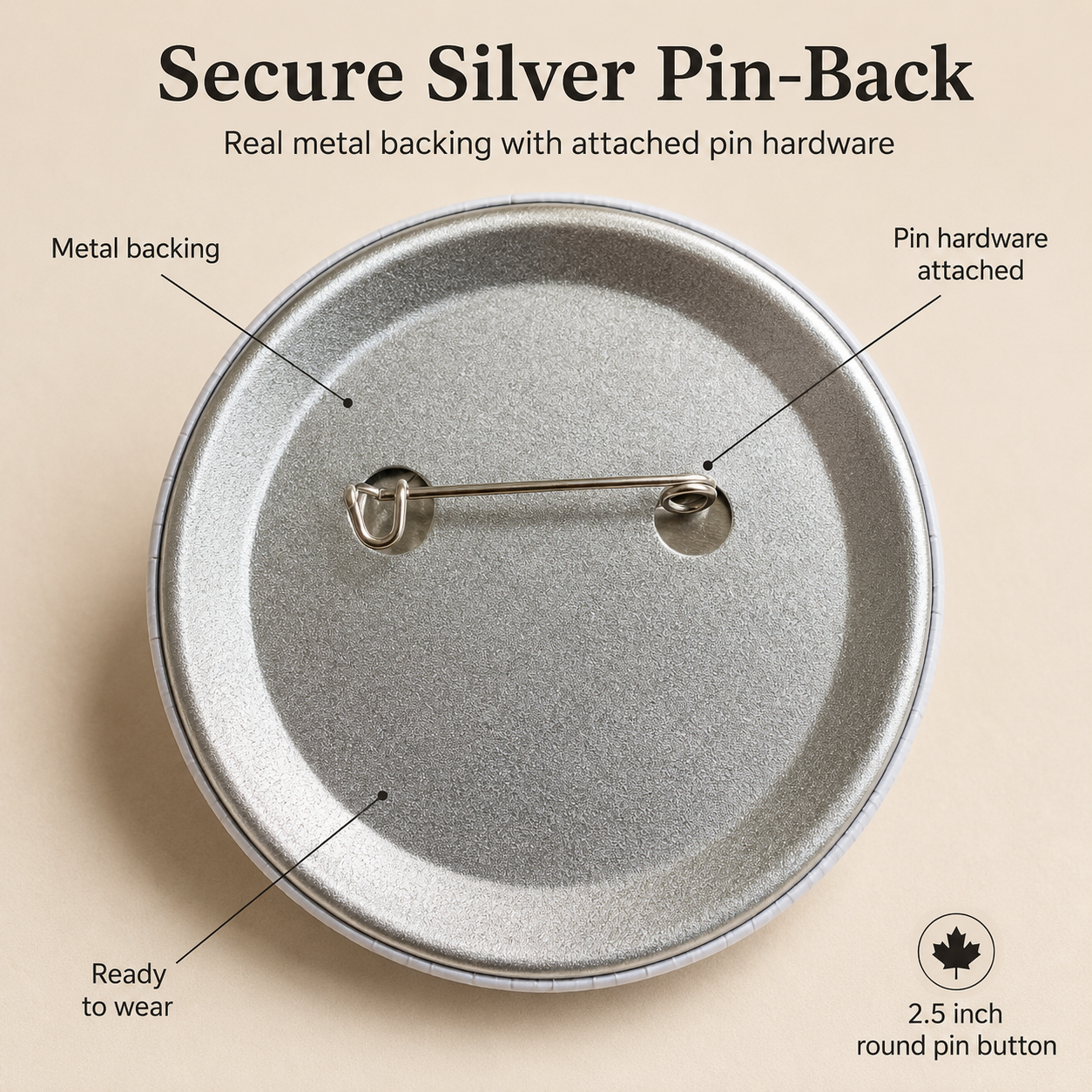 Custom Pin Buttons Canada | Personalized 2.5 Inch Photo Pins
