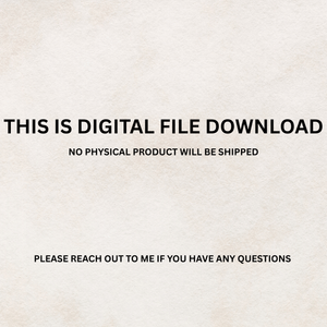 Text on a beige background indicating digital file download with no physical product shipped.