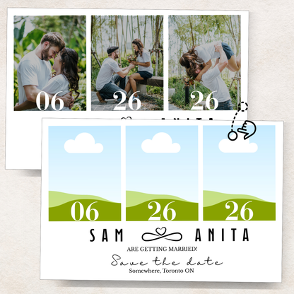 Canva design template for Save the date photo magnets