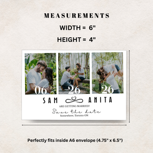 Save the date canva design template with measurements for Photo magnets