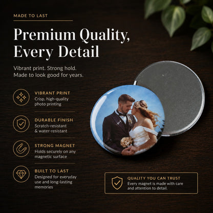 Custom Round Photo Magnets Canada | 2.5 Inch Personalized Fridge Magnets