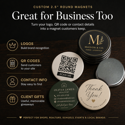 Custom Round Photo Magnets Canada | 2.5 Inch Personalized Fridge Magnets
