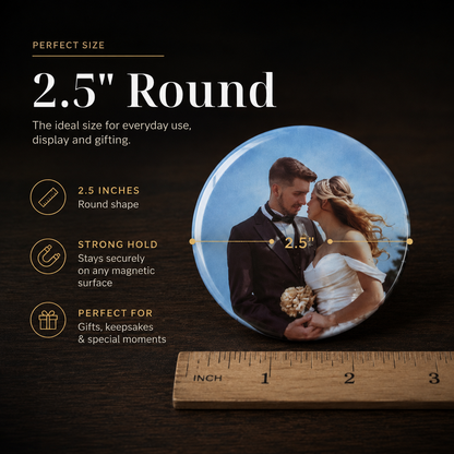 Custom Round Photo Magnets Canada | 2.5 Inch Personalized Fridge Magnets