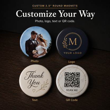 Custom Round Photo Magnets Canada | 2.5 Inch Personalized Fridge Magnets
