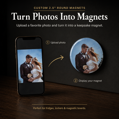 Custom Round Photo Magnets Canada | 2.5 Inch Personalized Fridge Magnets