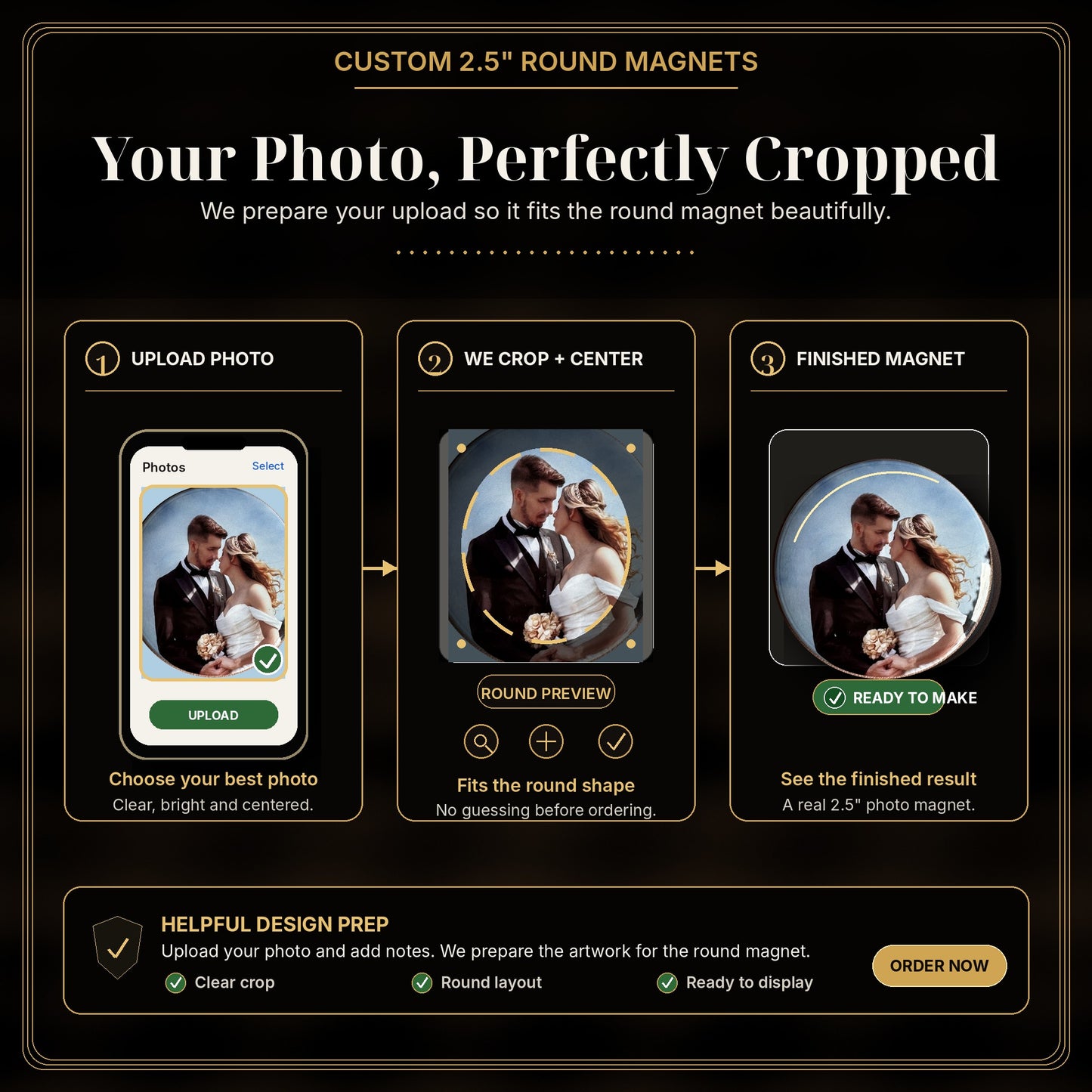 Custom Round Photo Magnets Canada | 2.5 Inch Personalized Fridge Magnets