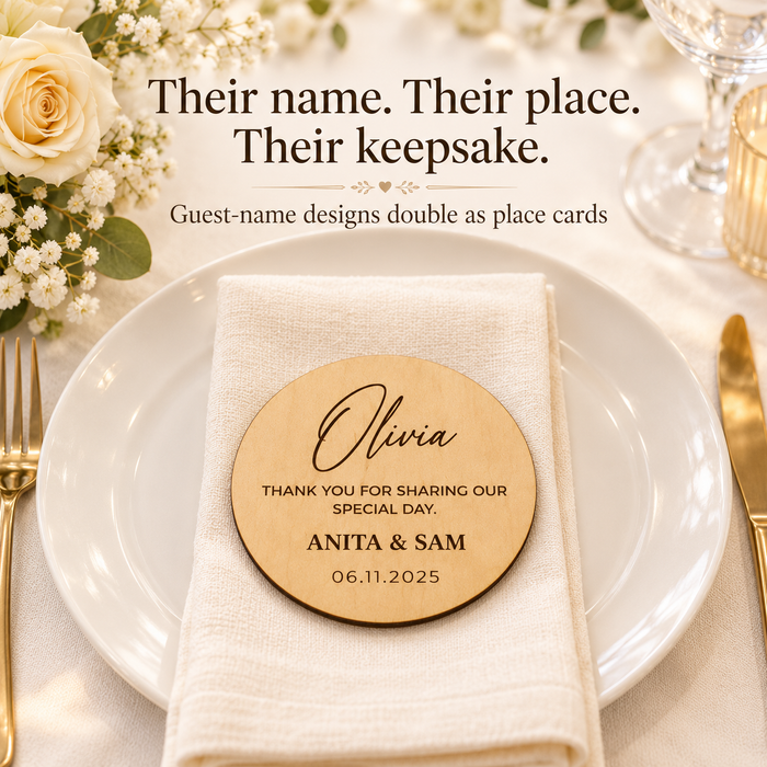 Personalized Wooden Wedding Coasters – Engraved Maple Wood Favours