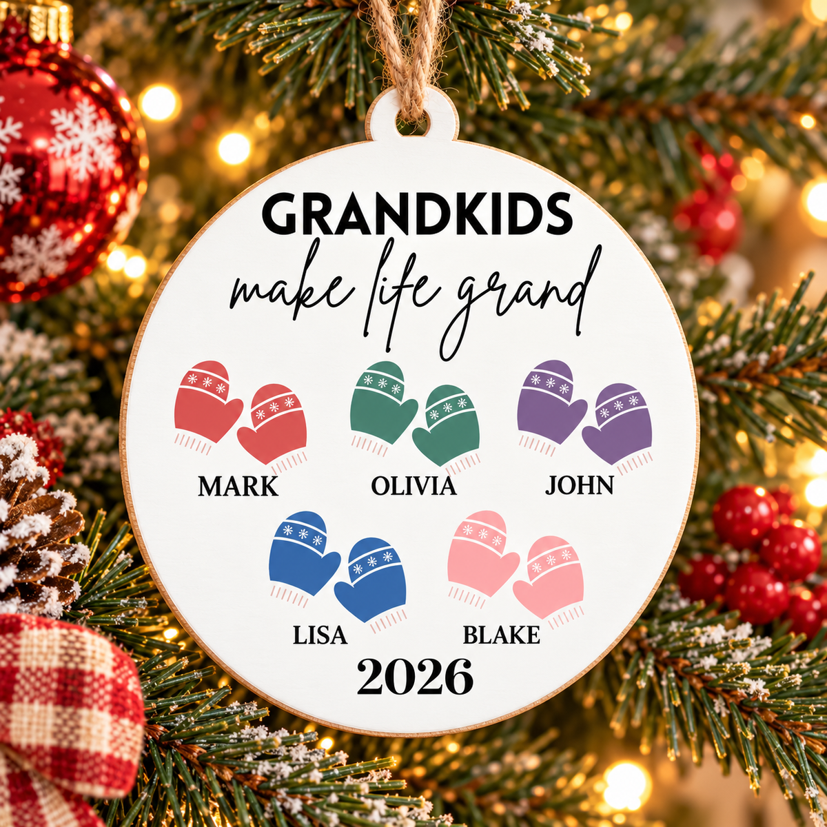 Grandchildren Names Christmas Ornament – Grandkids Make Life Grand