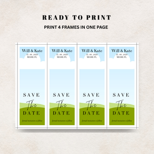 Canva Design Template Set of 4 'Save the Date' photo magnets 