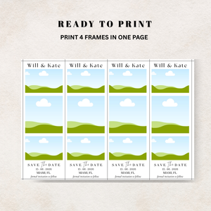 Set of 'Save the Date' canva template for photo magnets 