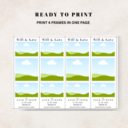 Set of 'Save the Date' canva template for photo magnets 
