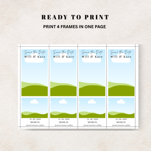Set of four 'Save the Date' canva template for photo magnets