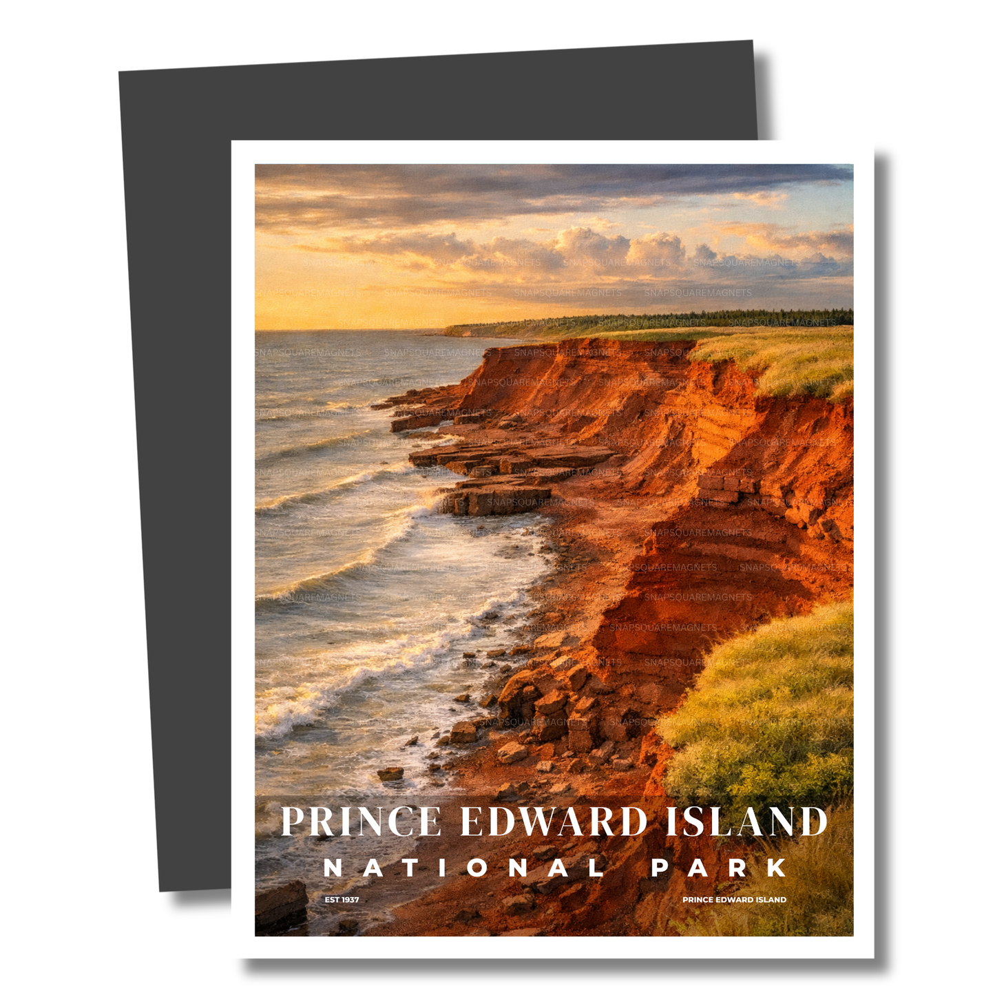 Magnet of Prince Edward Island National Park with a scenic view of cliffs and ocean.
