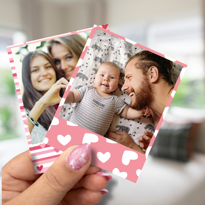 Heart print polaroid photo magnet personalized in Canada
