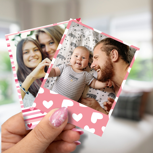 Heart print polaroid photo magnet personalized in Canada