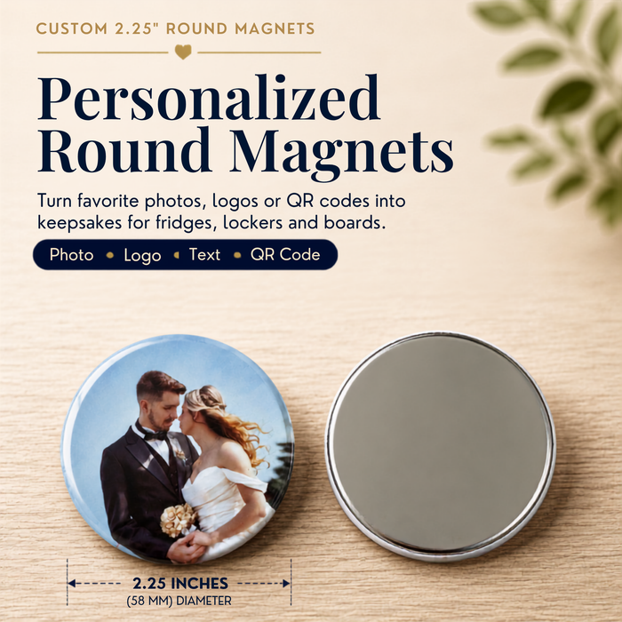 Custom Round Photo Magnets Canada | 2.25 Inch Personalized Fridge Magnets